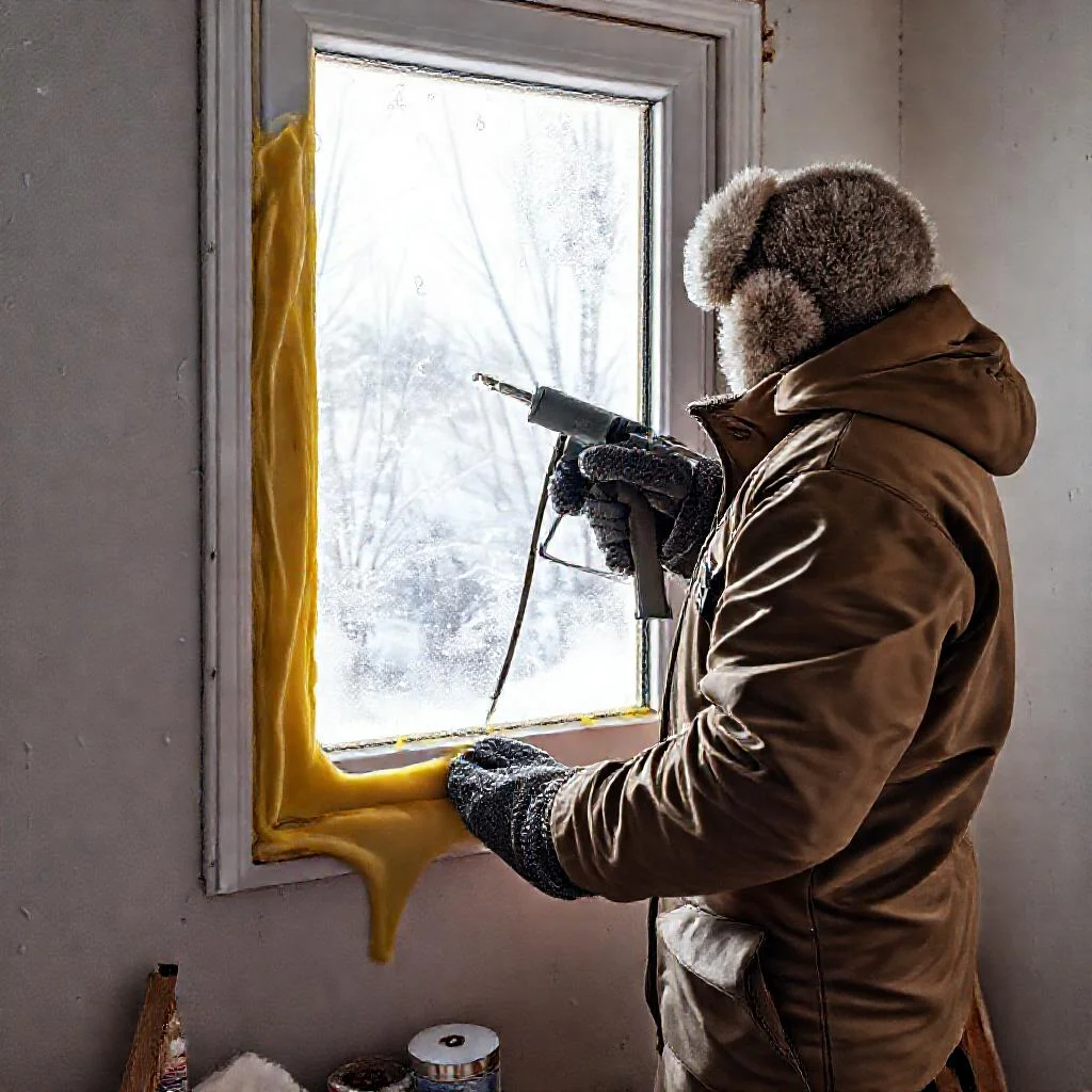 Фото по теме: Как запенить окно зимой при отрицательной температуре