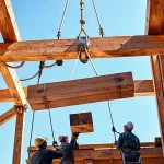 Фото по теме: Как безопасно поднять тяжелые балки на второй этаж веревками